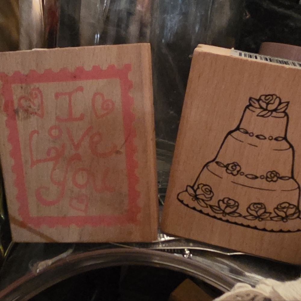 Vintage Wooden Stamps Scrapbook Card Making Love Wedding